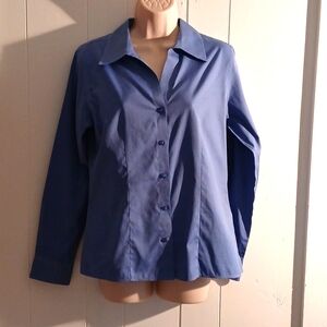 Blue button-down shirt size 8 NWOT